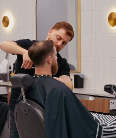 Barber at work in the shop